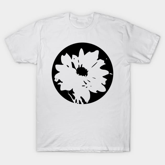 Simple monochrome circle flower T-Shirt by rayrayray90